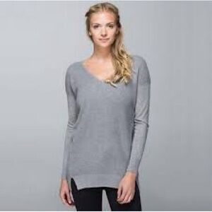 lululemon athletica Light Gray V-Neck Sweater